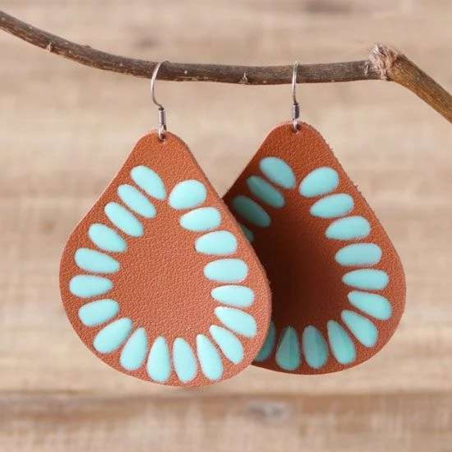 Jewelry * | Bandera Turquoise Teardrop Earrings