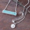 Jewelry * | West And Company Silver Turquoise Bar Necklace