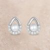 Jewelry * | Montana Silversmiths Cradled Pearl Sparkle Stud Earrings