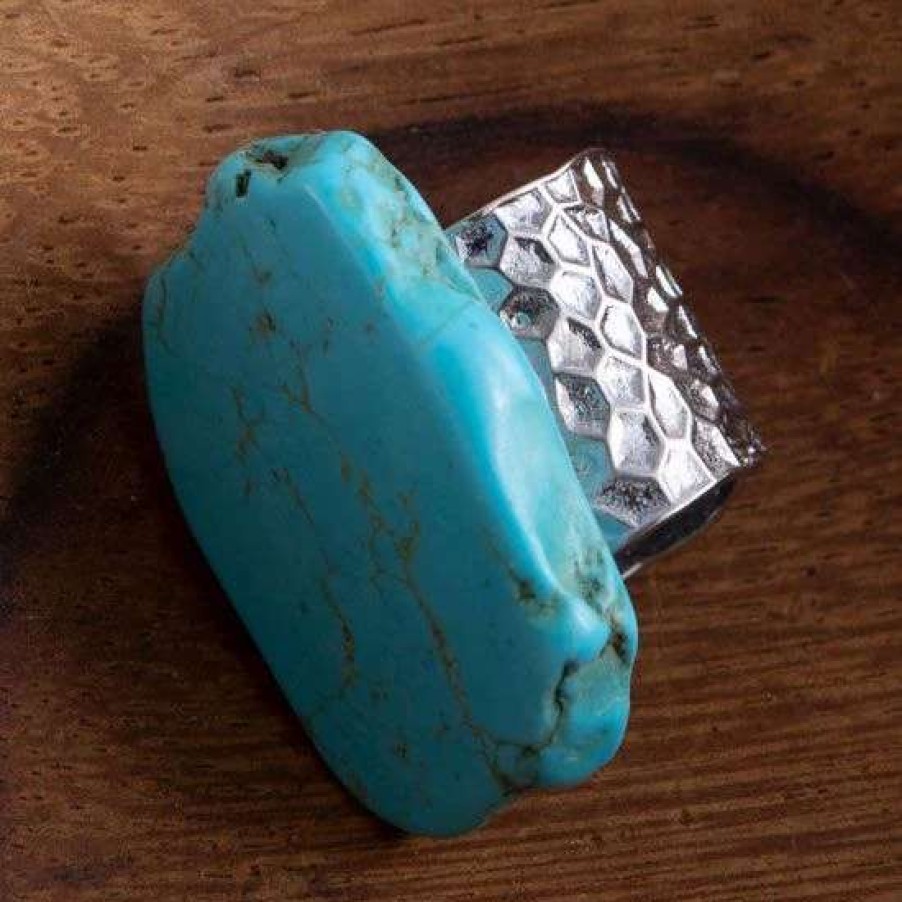 Jewelry * | Jewelry Junkie Blue Turquoise Chunk Ring