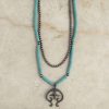 Jewelry * | West And Company Beaded Turquoise Squash Blossom Necklace