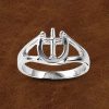 Jewelry * | Kelly Herd Sterling Horseshoe And Cross Ring