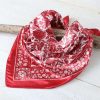 Scarves * | Red And Cream Paisley Wild Rag