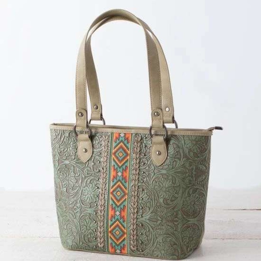 Handbags * | Green Aztec Conceal Carry Handbag