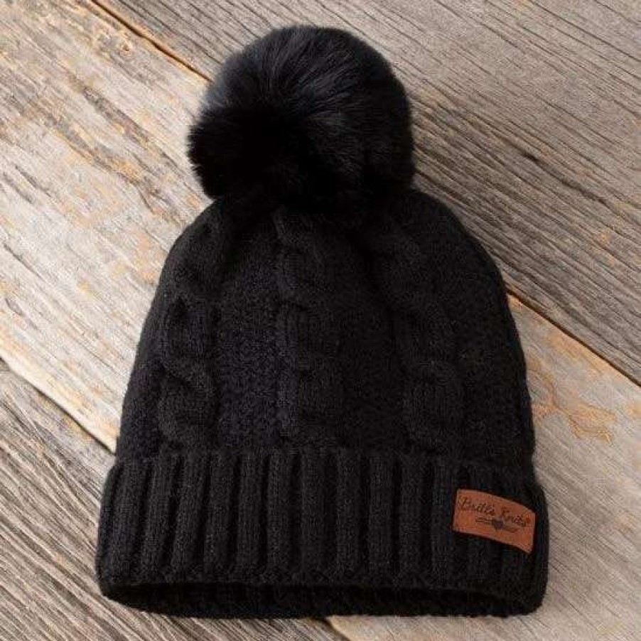 Winter Accessories * | Black Classic Pom Hat