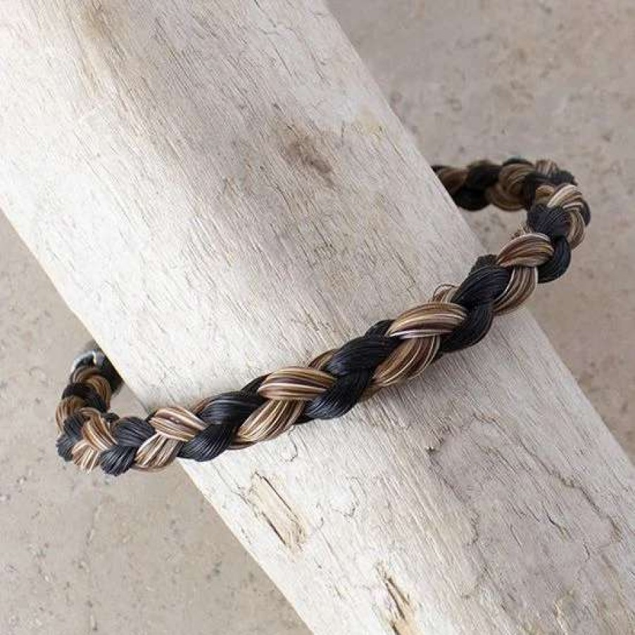 Jewelry * | Cowboy Collectibles Braided Black And Sorrel Horsehair Bracelet