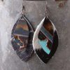 Jewelry * | Jewelry Junkie Blue Navajo Leather Cowhide Earrings