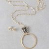 Jewelry * | Shine Bright Grey And Gold Crystal Jewelry Set