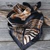 Scarves * | Black And Tan Animal Print Wild Rag