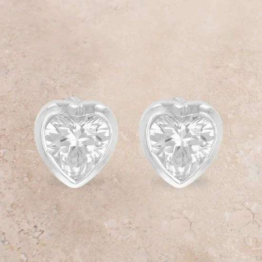 Jewelry * | Montana Silversmiths Tiny Heart Crystal Post Earrings