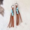 Jewelry * | Jewelry Junkie Turquoise Chunk Fringe Earrings