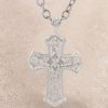 Jewelry * | Montana Silversmiths Antiqued Scalloped Cross Necklace