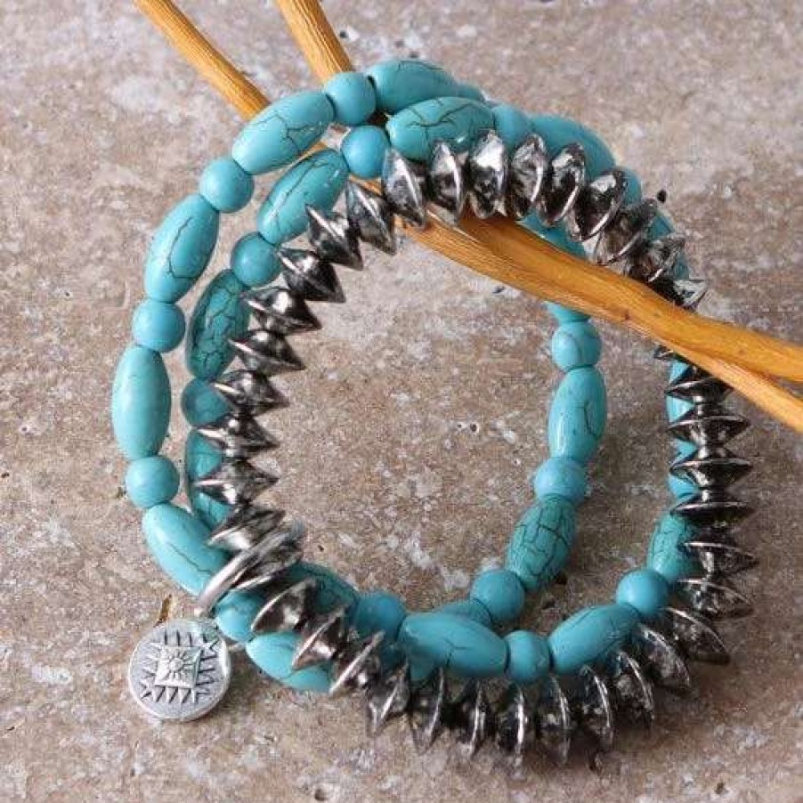 Jewelry * | West And Company Silver And Turquoise Bracelet