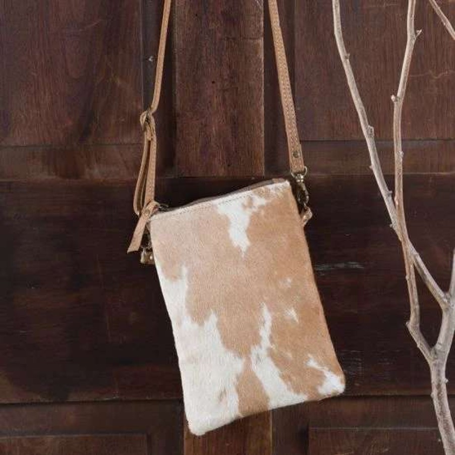 Handbags * | Brown And White Hair On Crossbody Bag