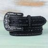 Belts * | Nocona Black Rhinestone Belt