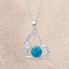 Jewelry * | Montana Silversmiths Open Heart Turquoise Pearl Necklace