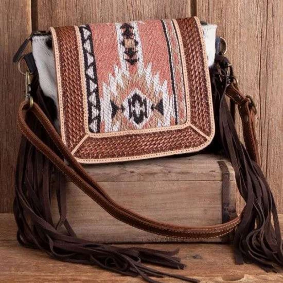 Handbags * | Fun Fringe Cowhide Crossbody Bag