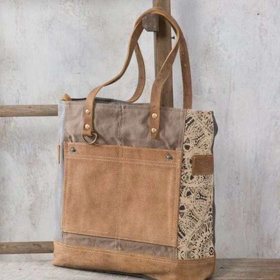 Handbags * | Side Floral Print Canvas Bag