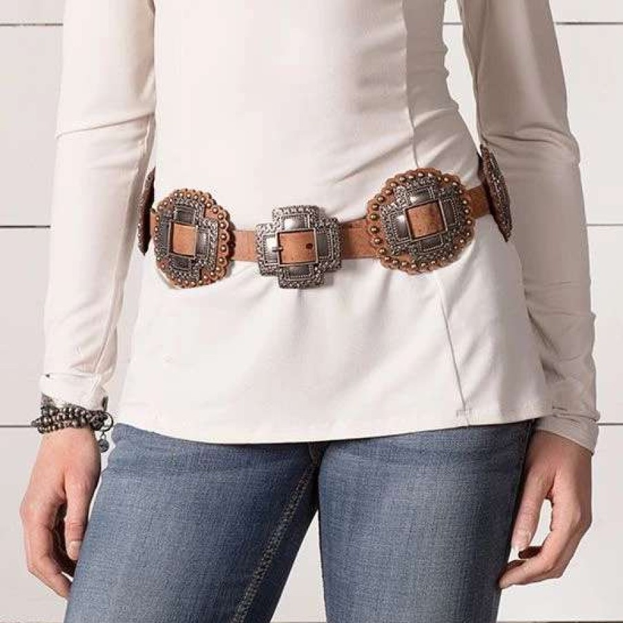 Belts * | Roper Tan Concho Belt