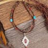 Jewelry * | Cowboy Collectibles Beaded Aztec Layered Necklace