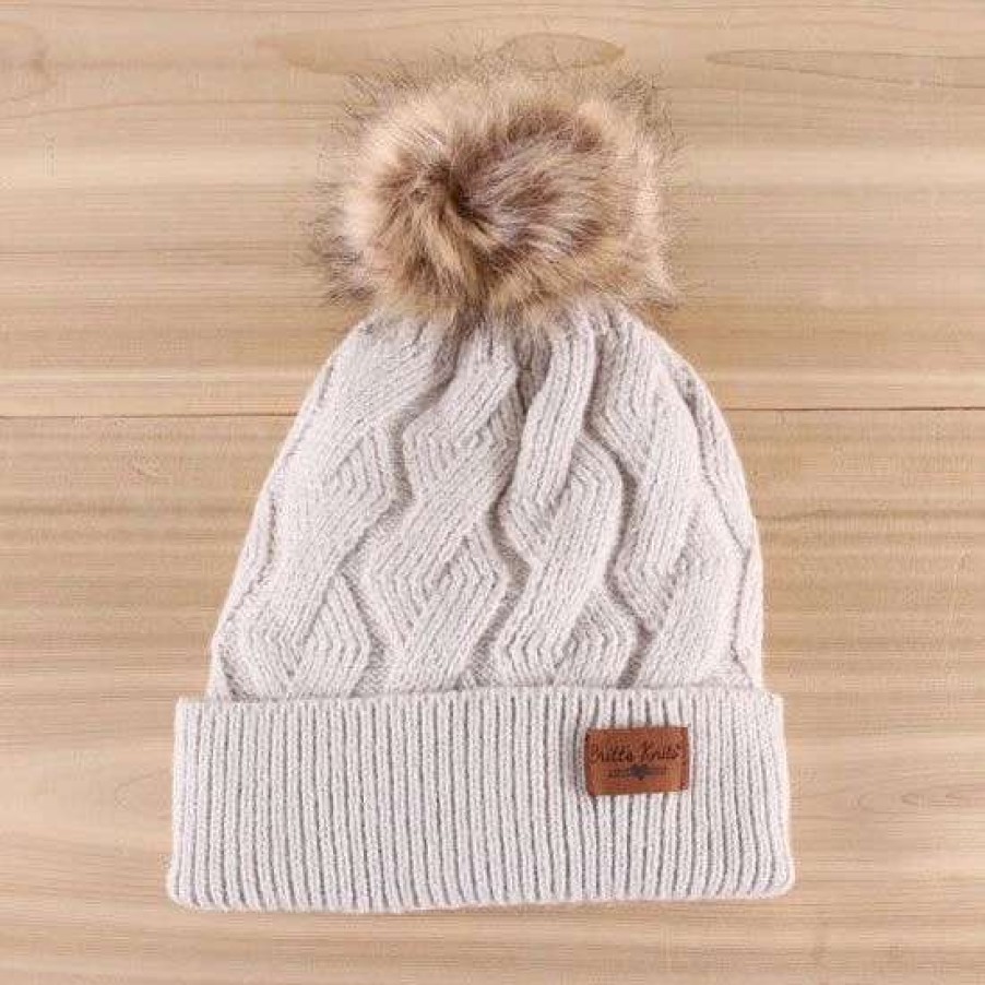 Winter Accessories * | Oatmeal Mainstay Pom Hat