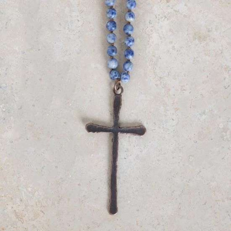 Jewelry * | Jewelry Junkie Copper Cross Beaded Necklace