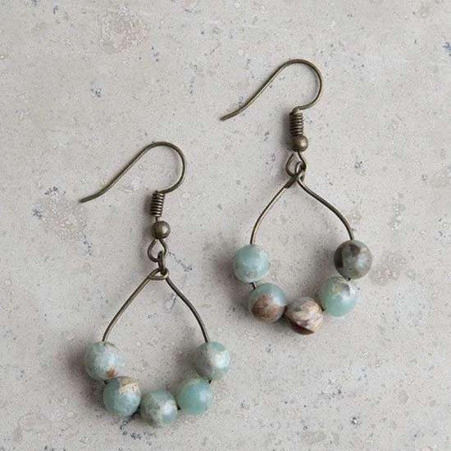 Jewelry * | Jewelry Junkie Aqua Terra Small Hoop Earrings