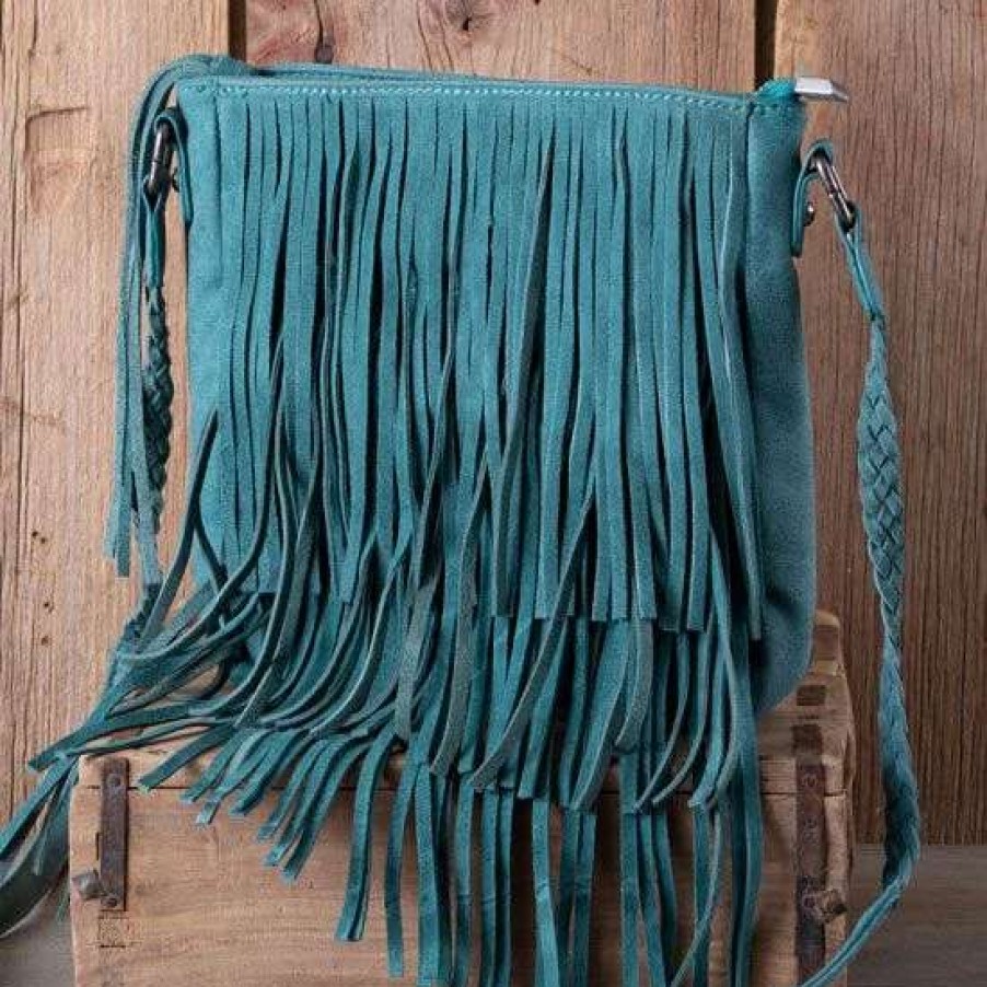 Handbags * | Wrangler Turquoise Fringe Bag