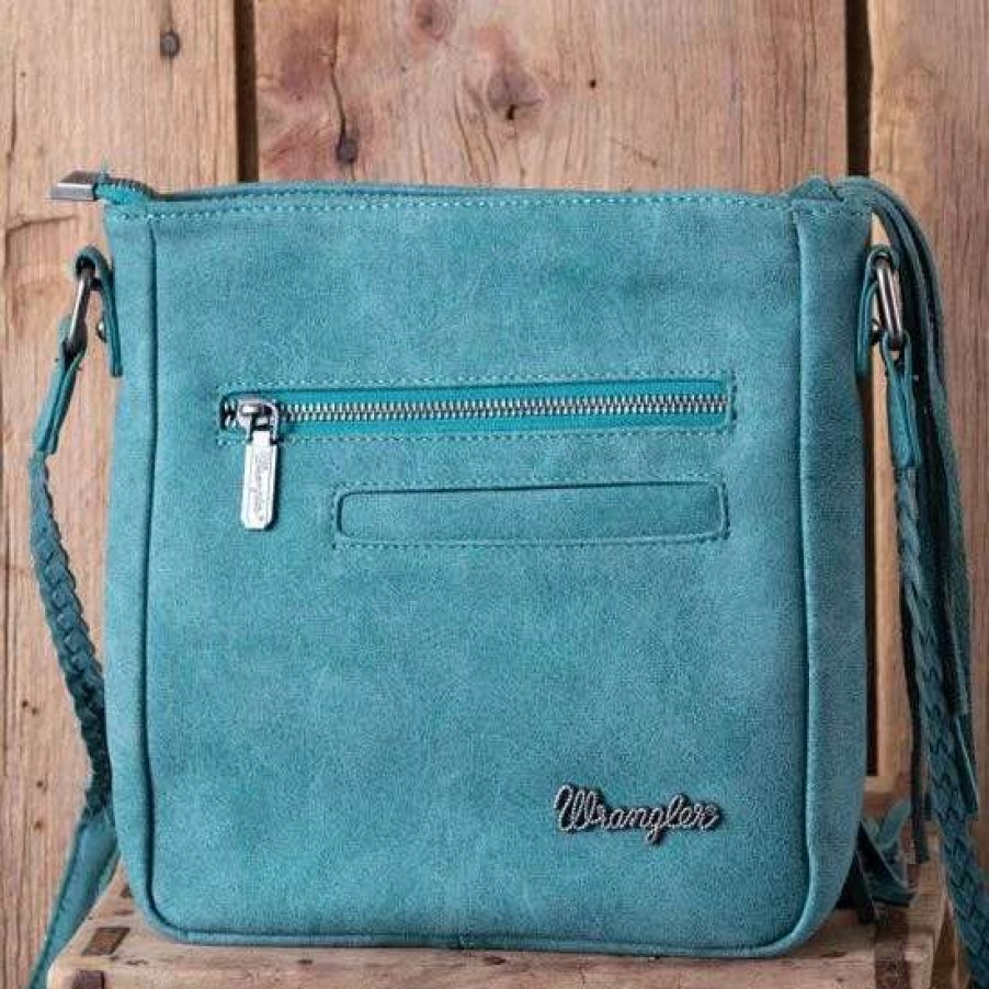 Handbags * | Wrangler Turquoise Fringe Bag