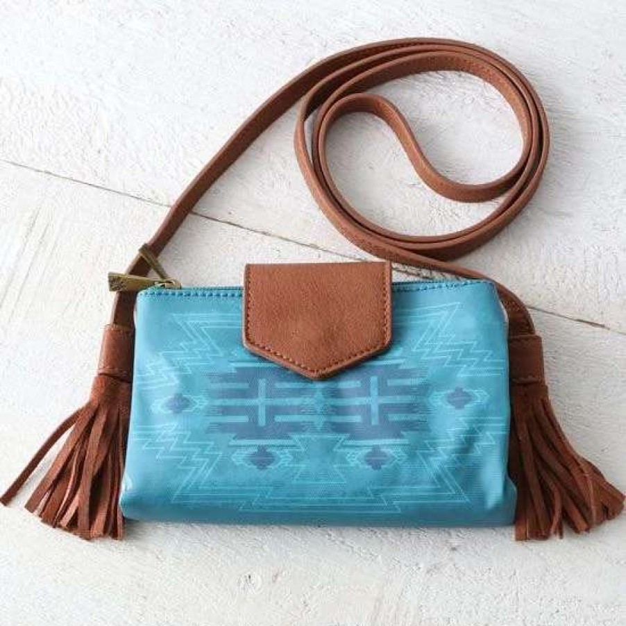 Handbags * | Turquoise Aztec Small Crossbody