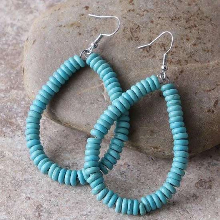 Jewelry * | West And Company Turquoise Teardrop Earrings