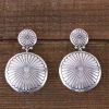 Jewelry * | West And Company Silver Round Double Concho Earrings